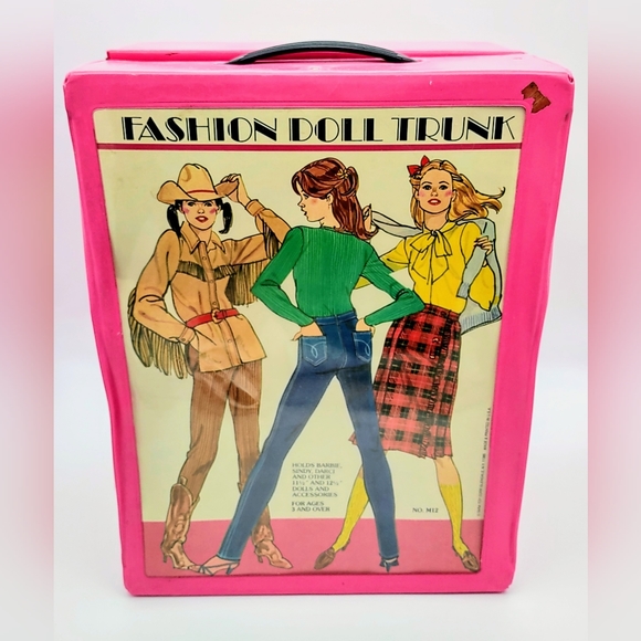 Vintage 1980s Pink Fashion Doll Trunk Case - Barbie & 11.5" Dolls,Tara Toy - Picture 1 of 11